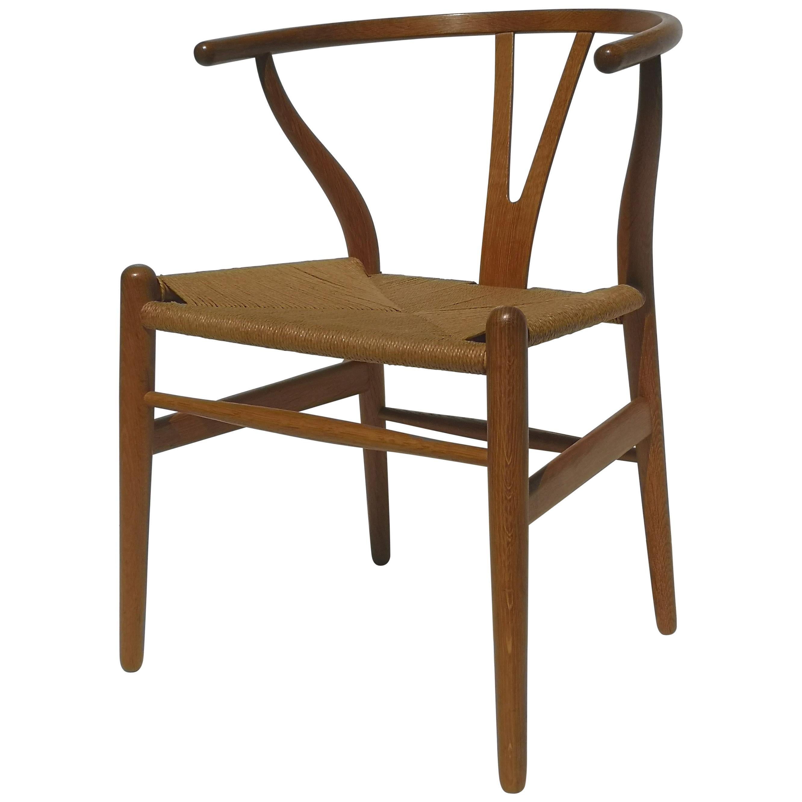 1950s Hans Wegner Oak CH24 Wishbone Chair for Carl Hansen Four Available
