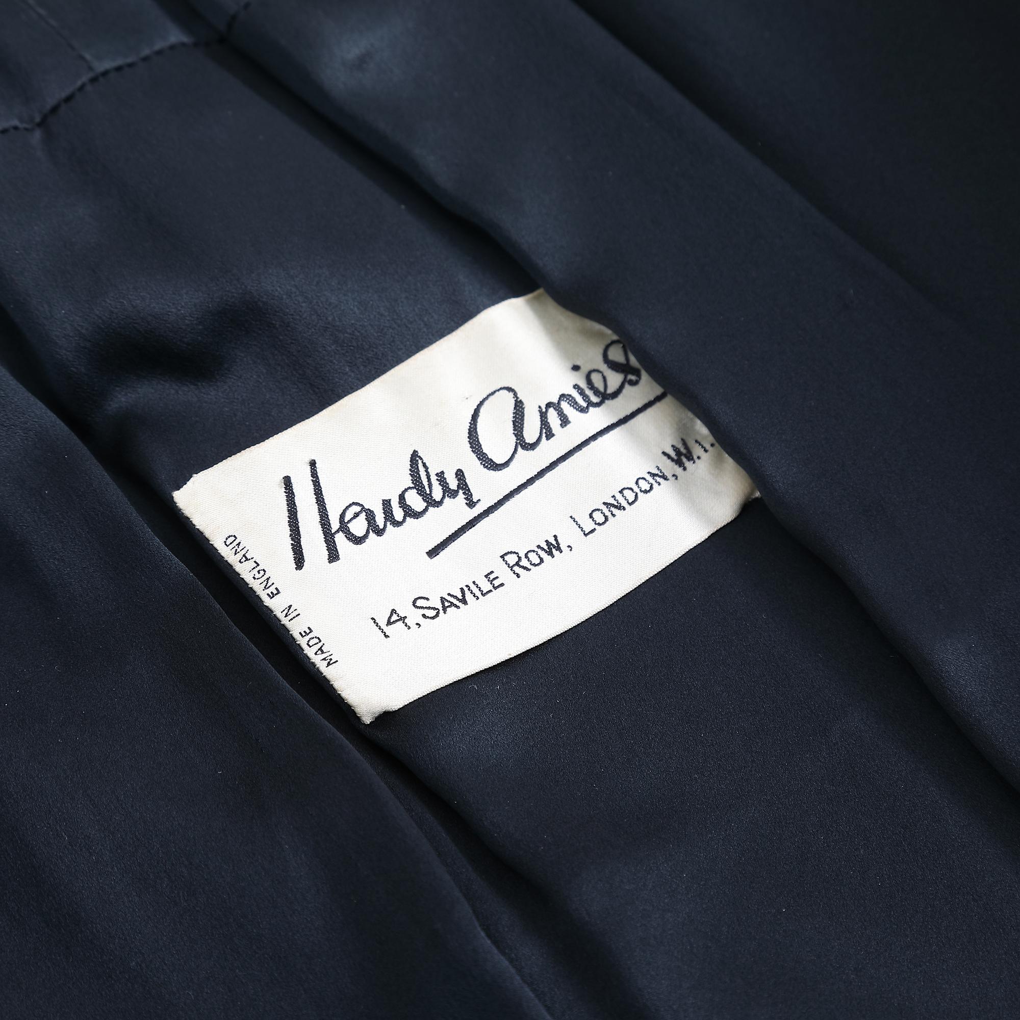 Women's 1950s Hardy Amies Couture Black Velvet Evening Coat For Sale