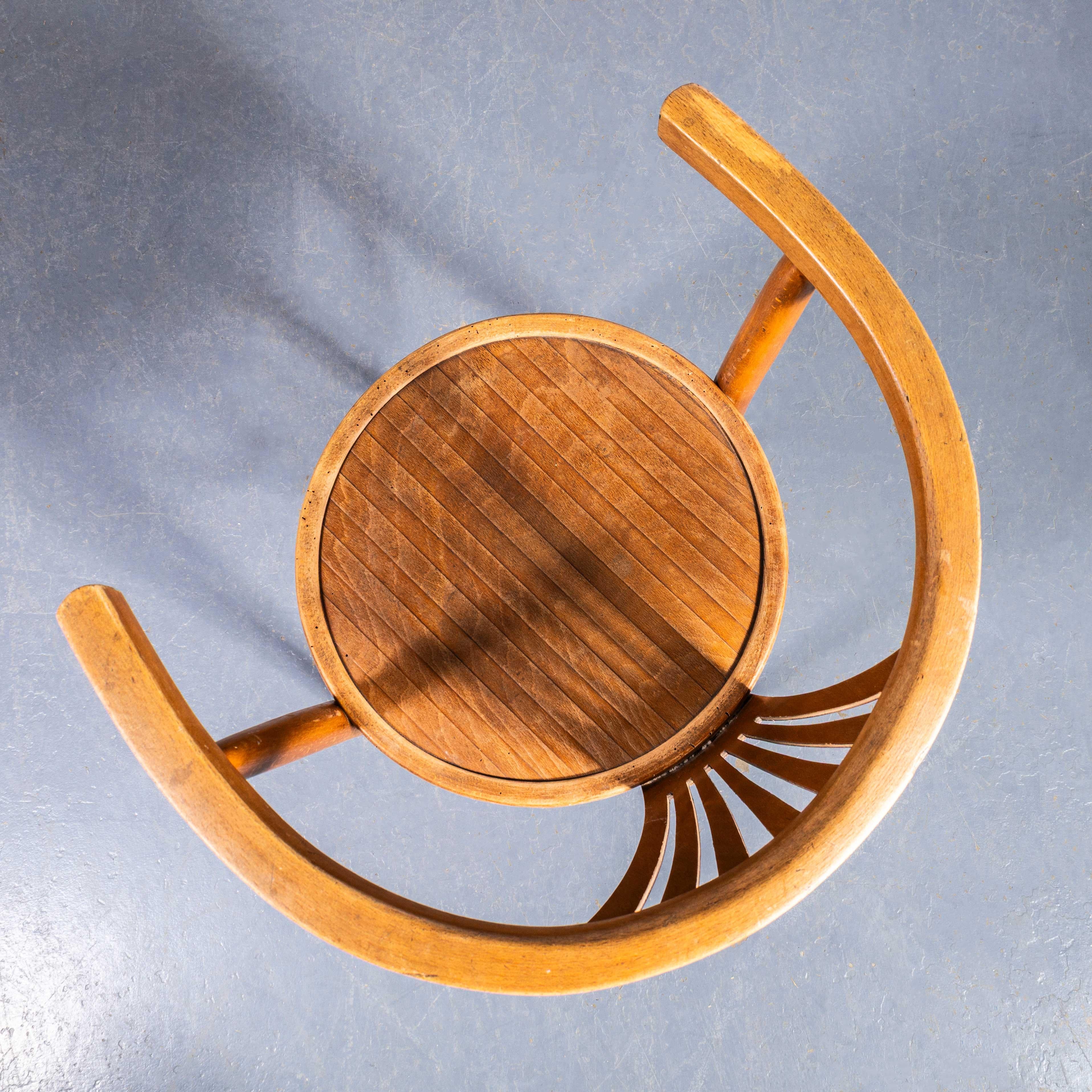 Beech 1950's Harlequin Mixed Bentwood Pub Armchairs - Set Of Eight For Sale