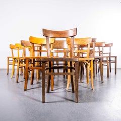 1950's Harlequin Mixed Standard Bentwood Pub Dining Chairs - Set Of Sixteen