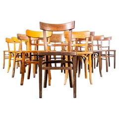 1950's Harlequin Mixed Standard Bentwood Pub Dining Chairs - Set Of Sixteen