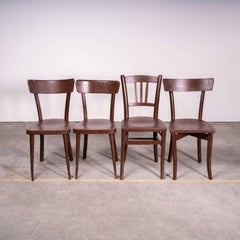 1950's Harlequin Set Of Painted Farmhouse Chairs - Set Of Four