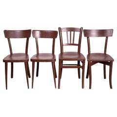 1950's Harlequin Set Of Painted Farmhouse Chairs - Set Of Four