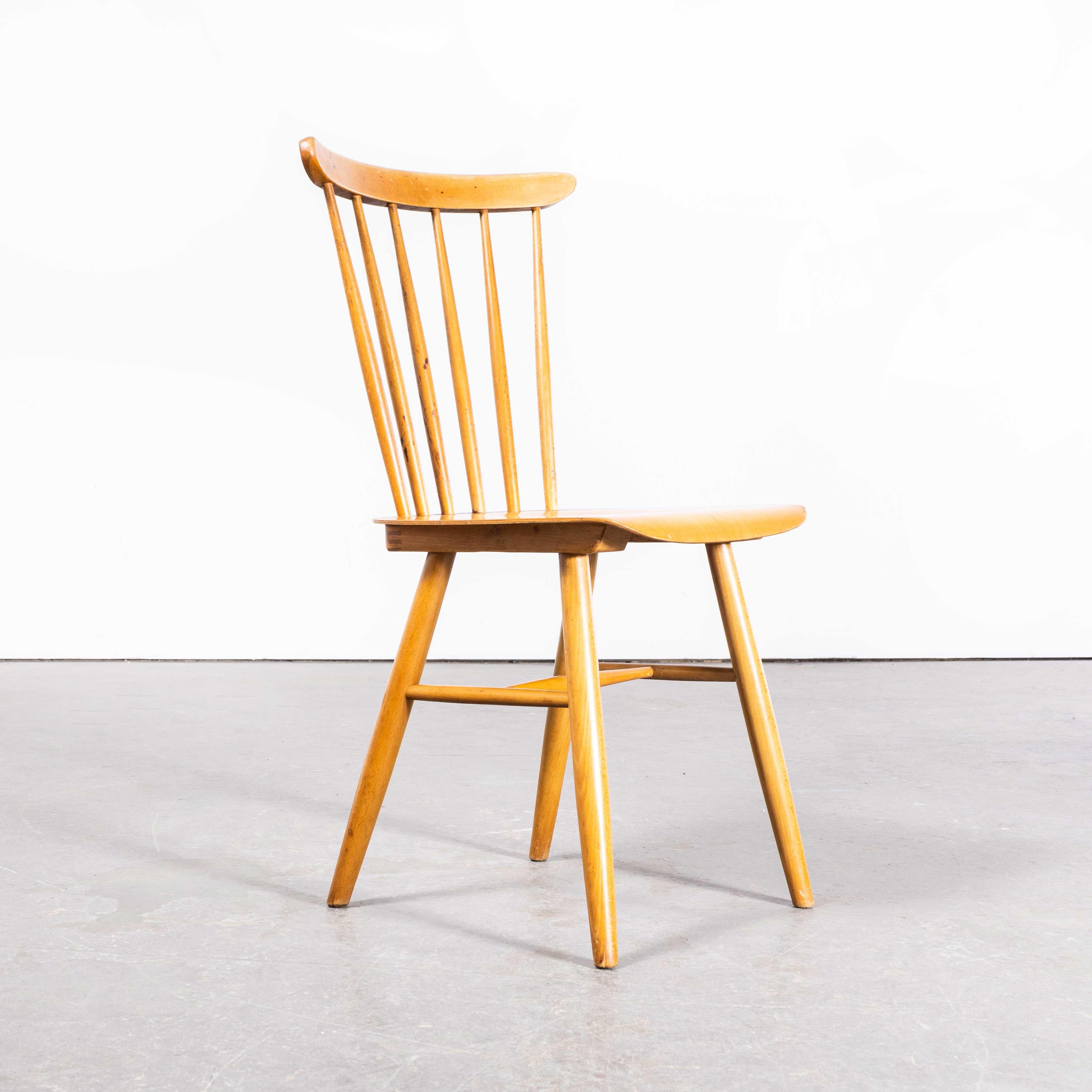 Mid-20th Century 1950s Harlequin Stickback Dining Chairs by Ton, Set of Nine For Sale