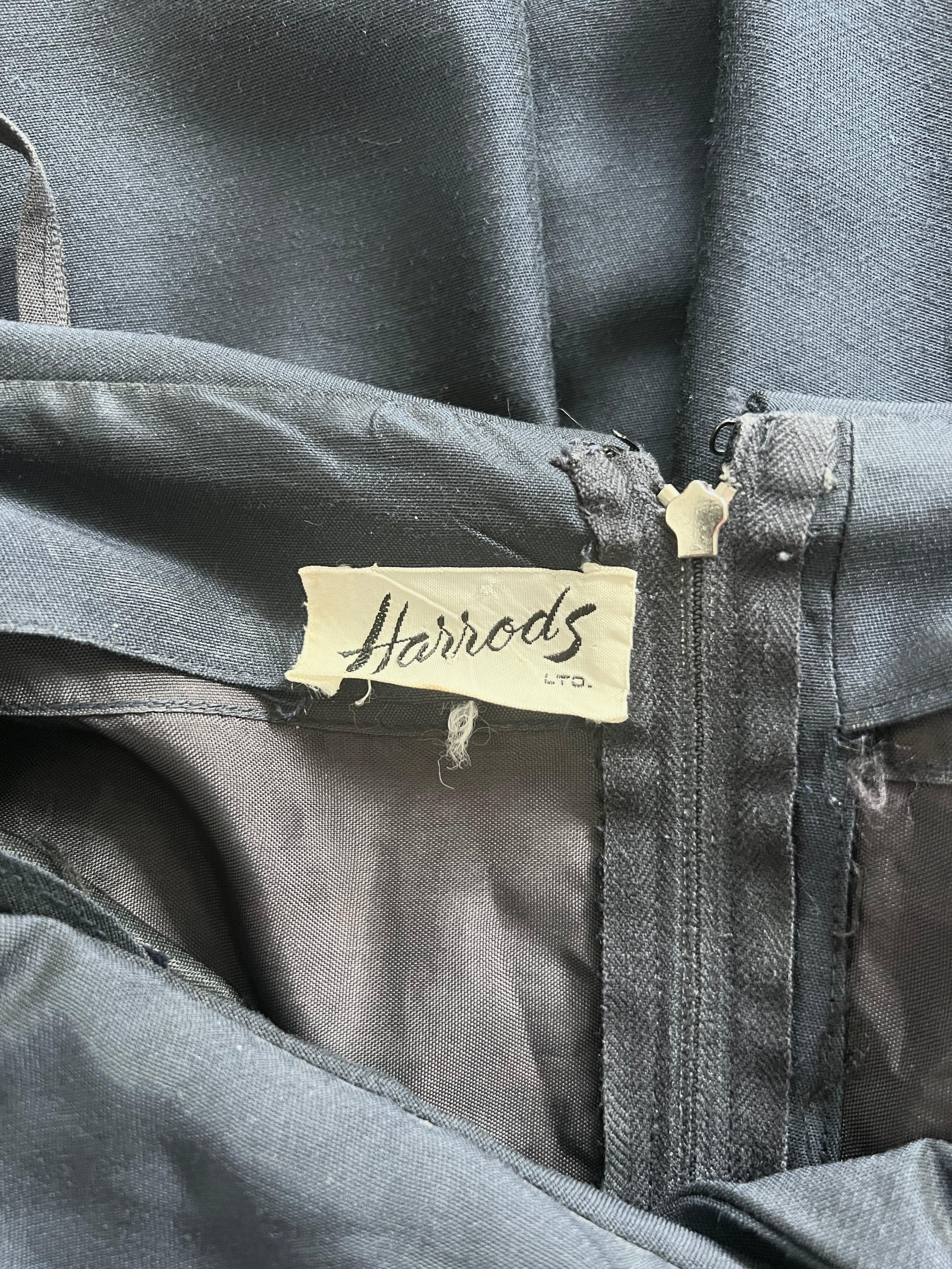 Harrods 1950 - Robe croisée marine Pour femmes en vente