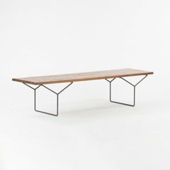 1950er Harry Bertoia für Knoll Associates Modell 400 Bank aus Eiche mit schwarzem Sockel