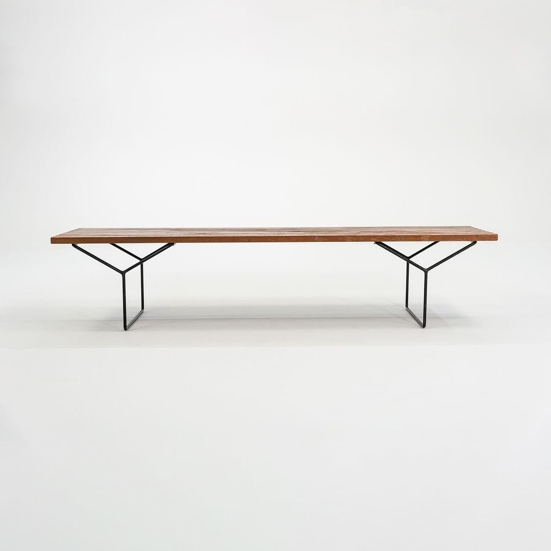 Moderne Années 1950 Harry Bertoia pour Knoll Associates Banc à lattes en Oak avec piètement, modèle 400 en vente