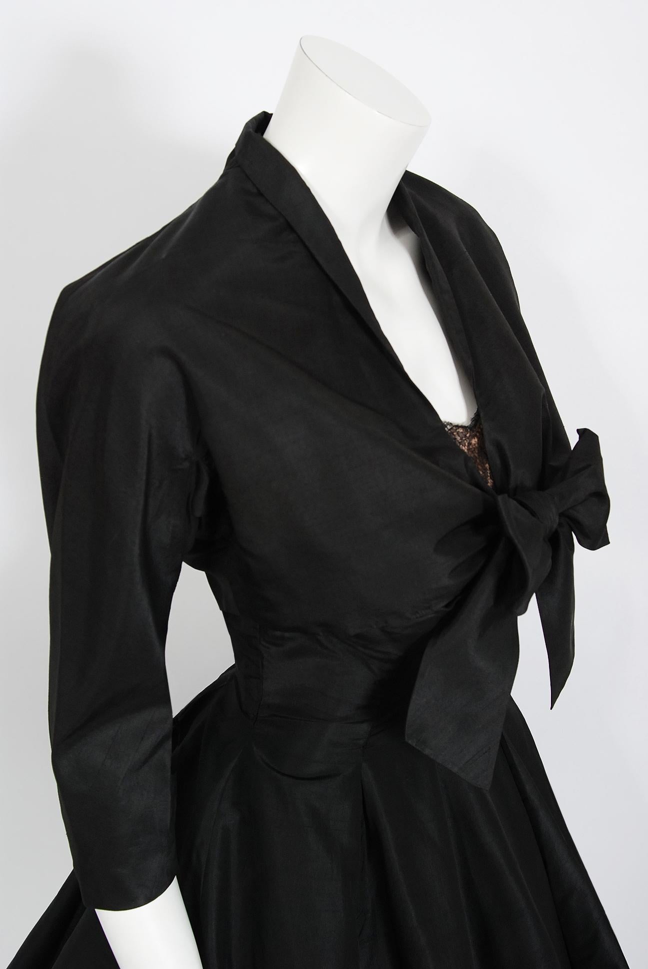 black silk strapless dress