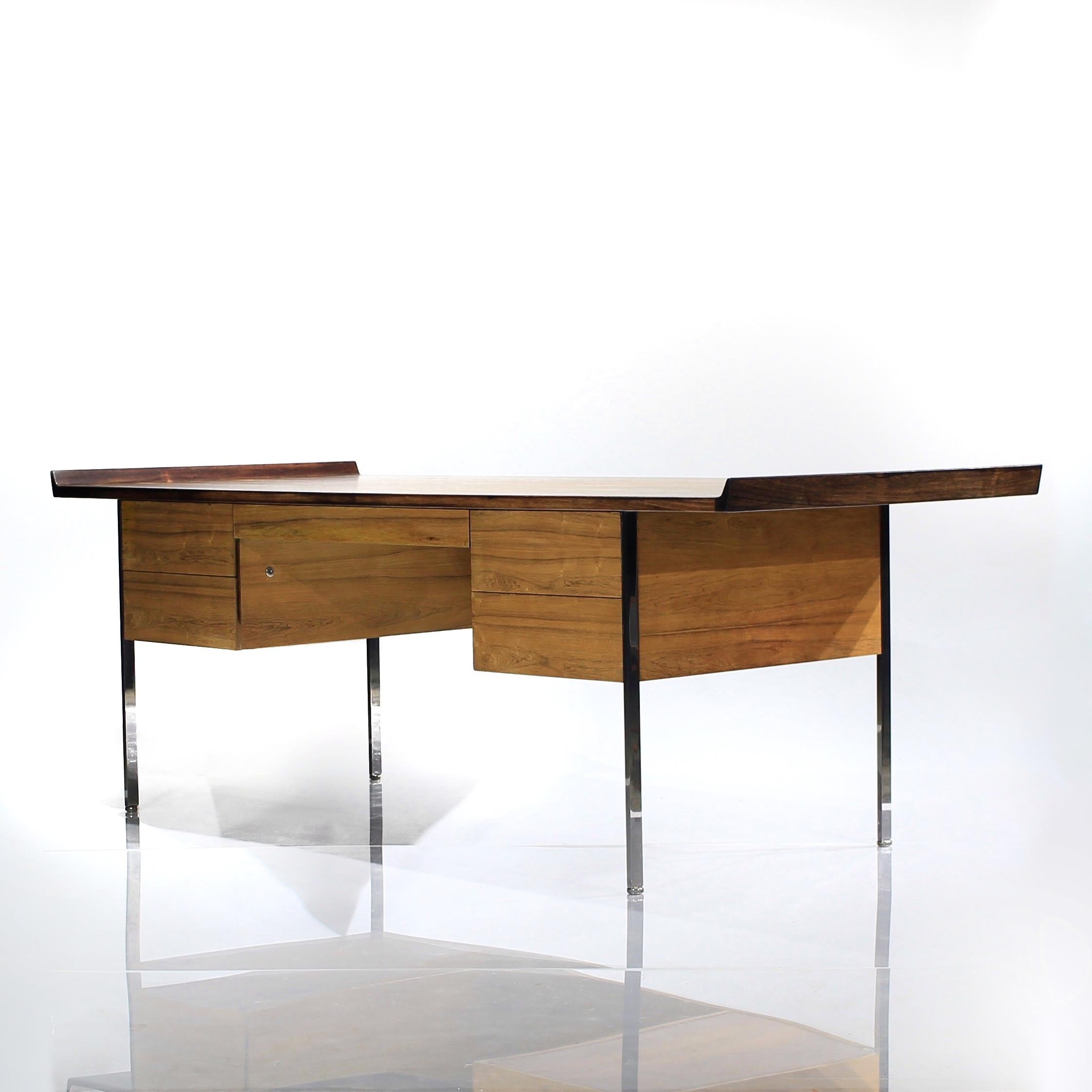 Mid-Century Modern 1950s Harvey Probber Bleached Rosewood Executive Desk