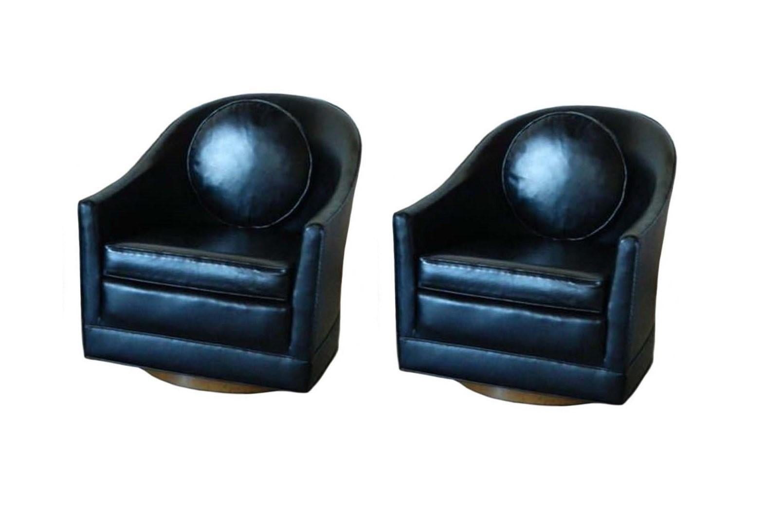 leather barrel swivel chair