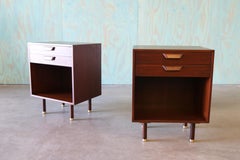 1950er Harvey Probber Nachttische Paar Mahagoni und Messing Mid Century Modern