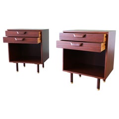 1950er Harvey Probber Nachttische Paar Mahagoni und Messing Mid Century Modern
