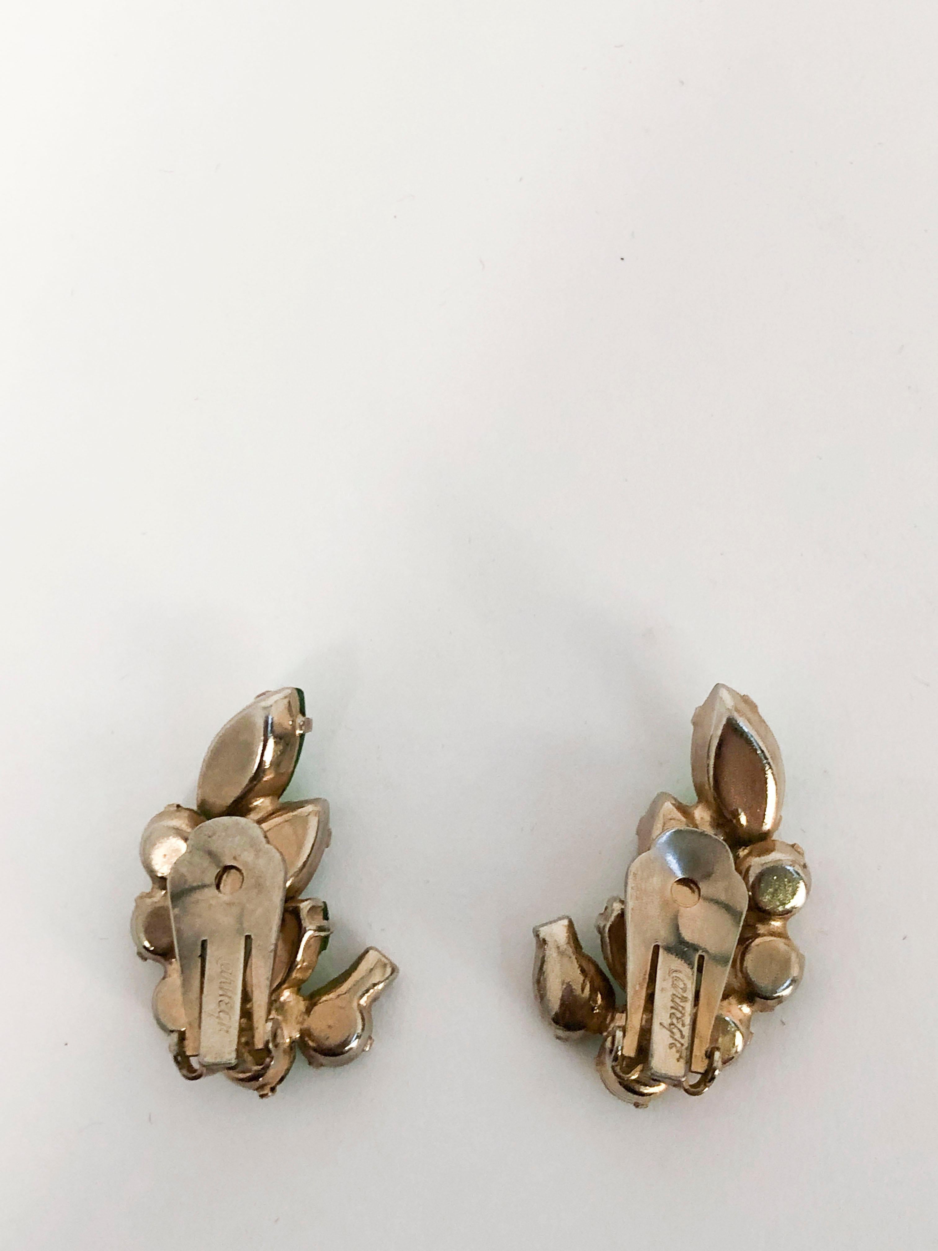 green clip on earrings