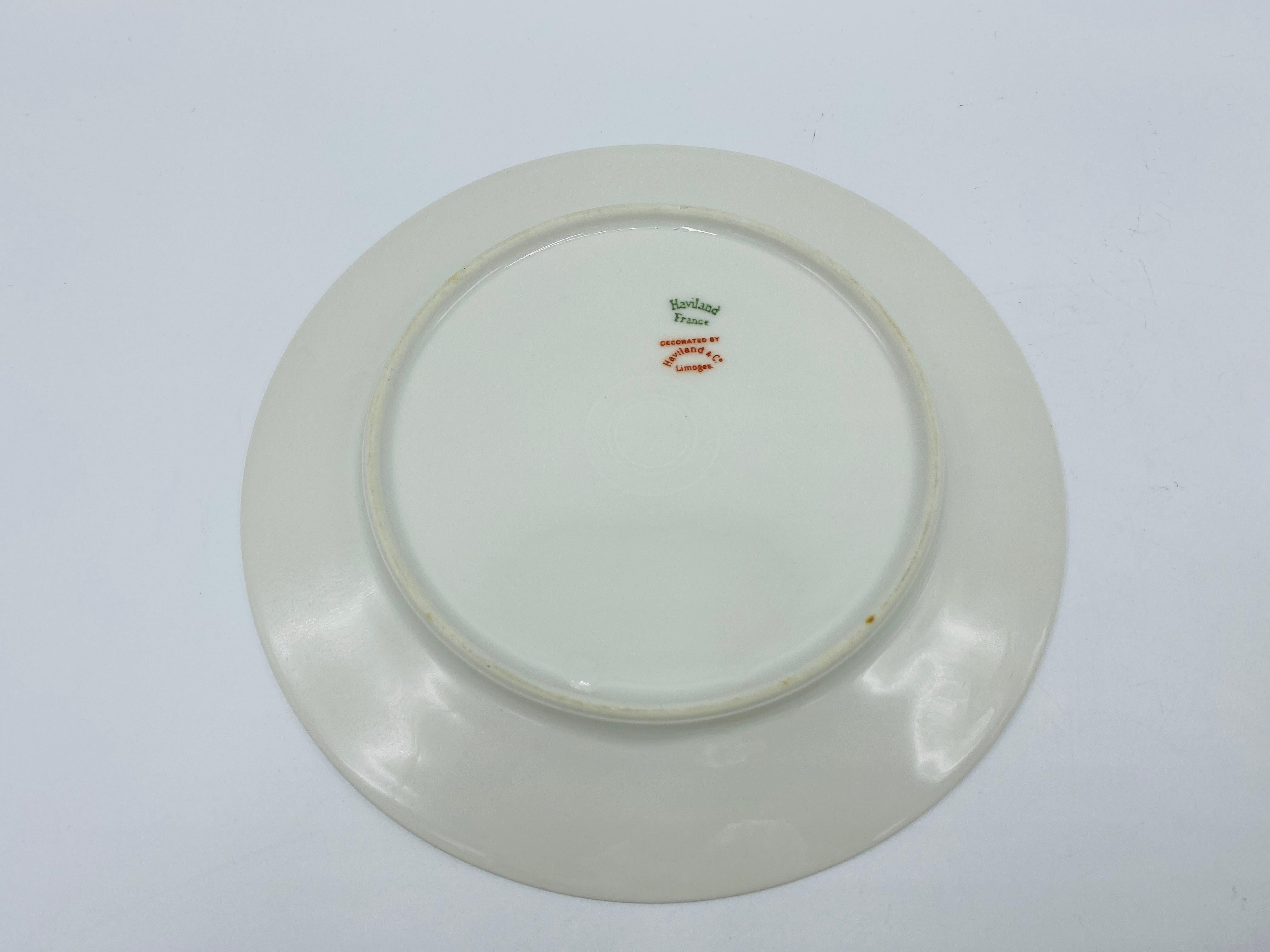 20th Century 1950s Haviland Limoges 'Schleiger 962' Greek Key China Plates, Set of 5 For Sale