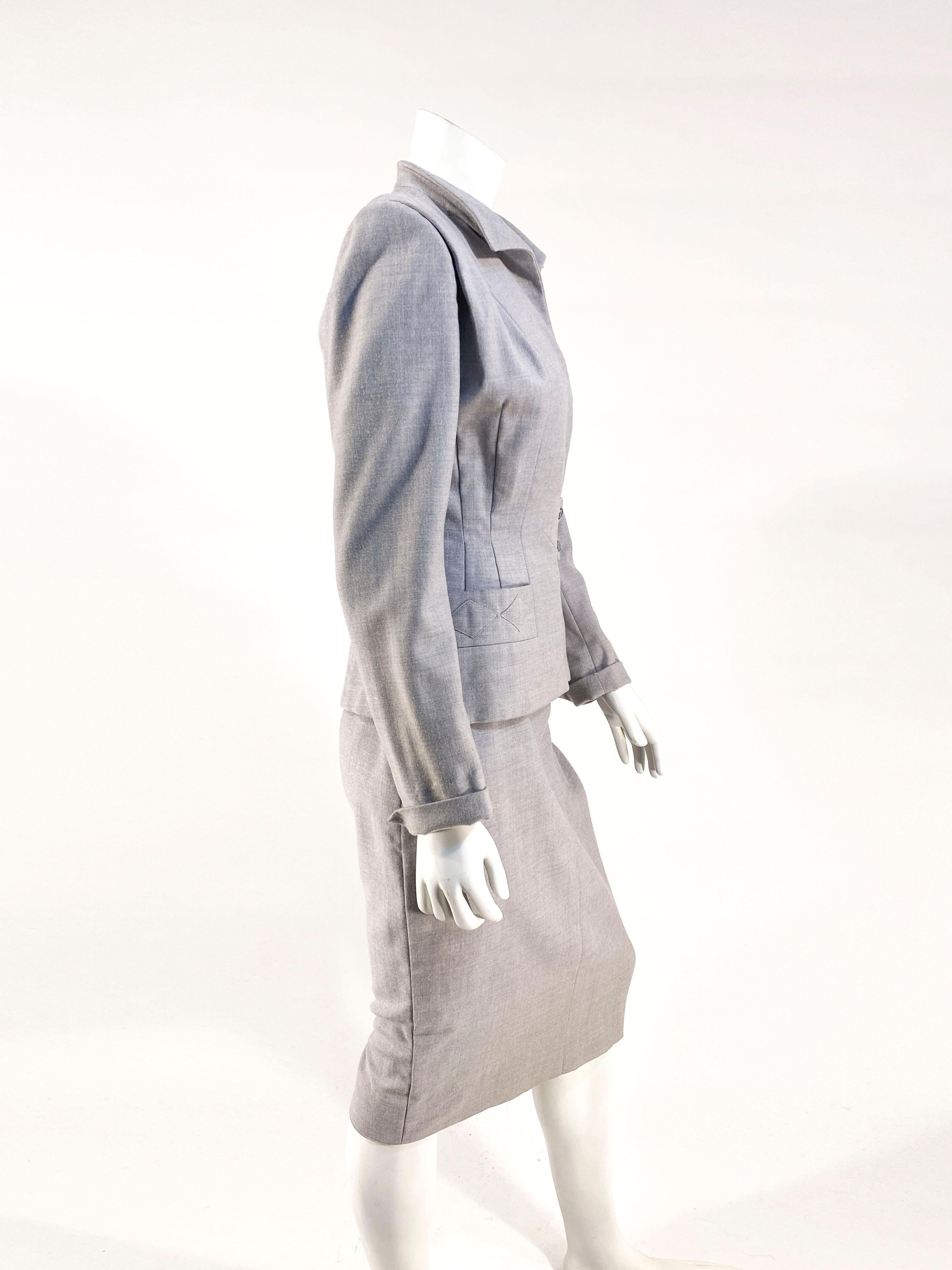 Gray 1950s Heather Grey Wool Suit
