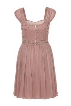 1950s Heiress Boutique Dusky Pink Beaded Dress