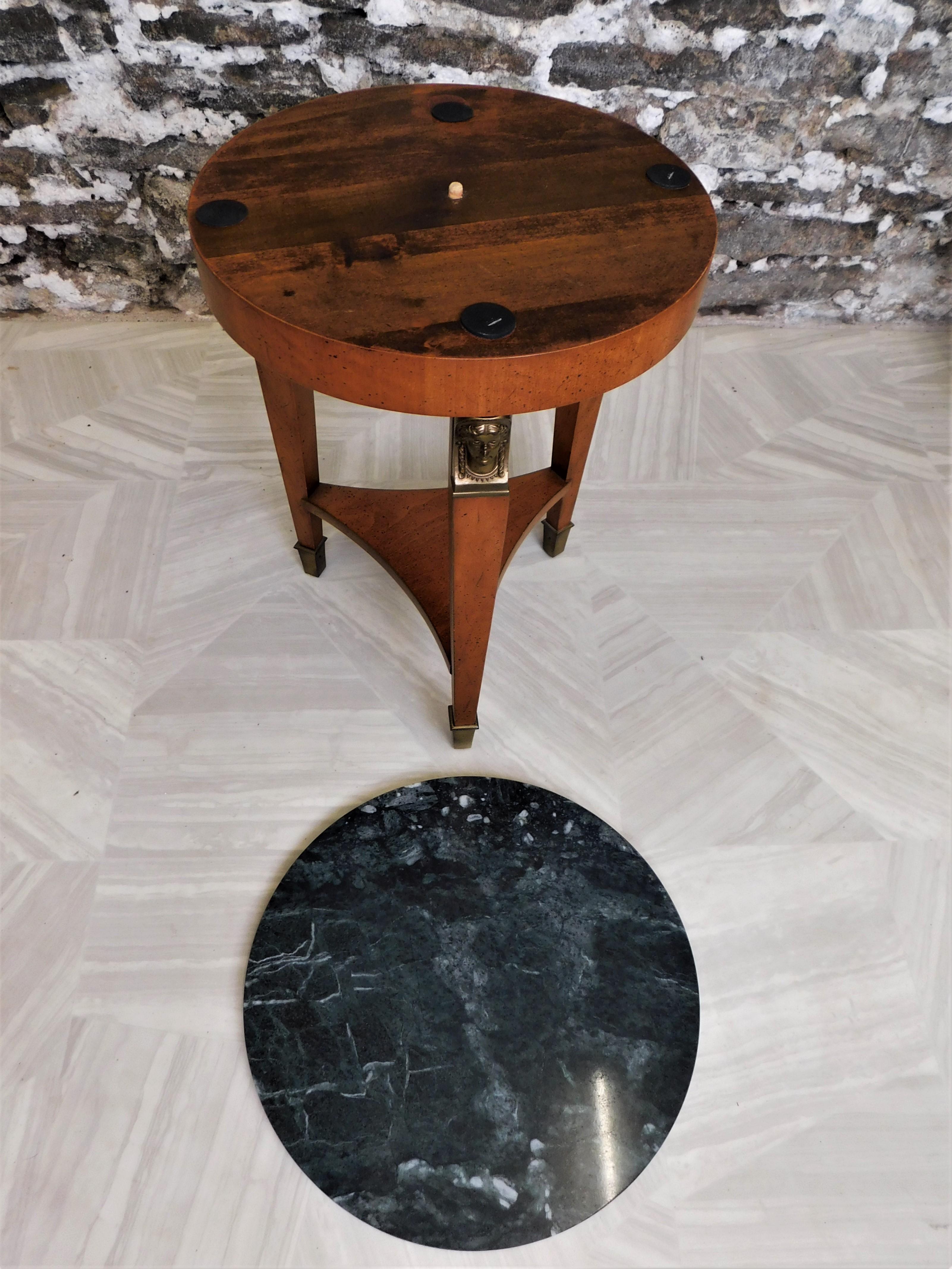 1950's Henredon Fine Furniture Side Table with Italian Marble Top 5