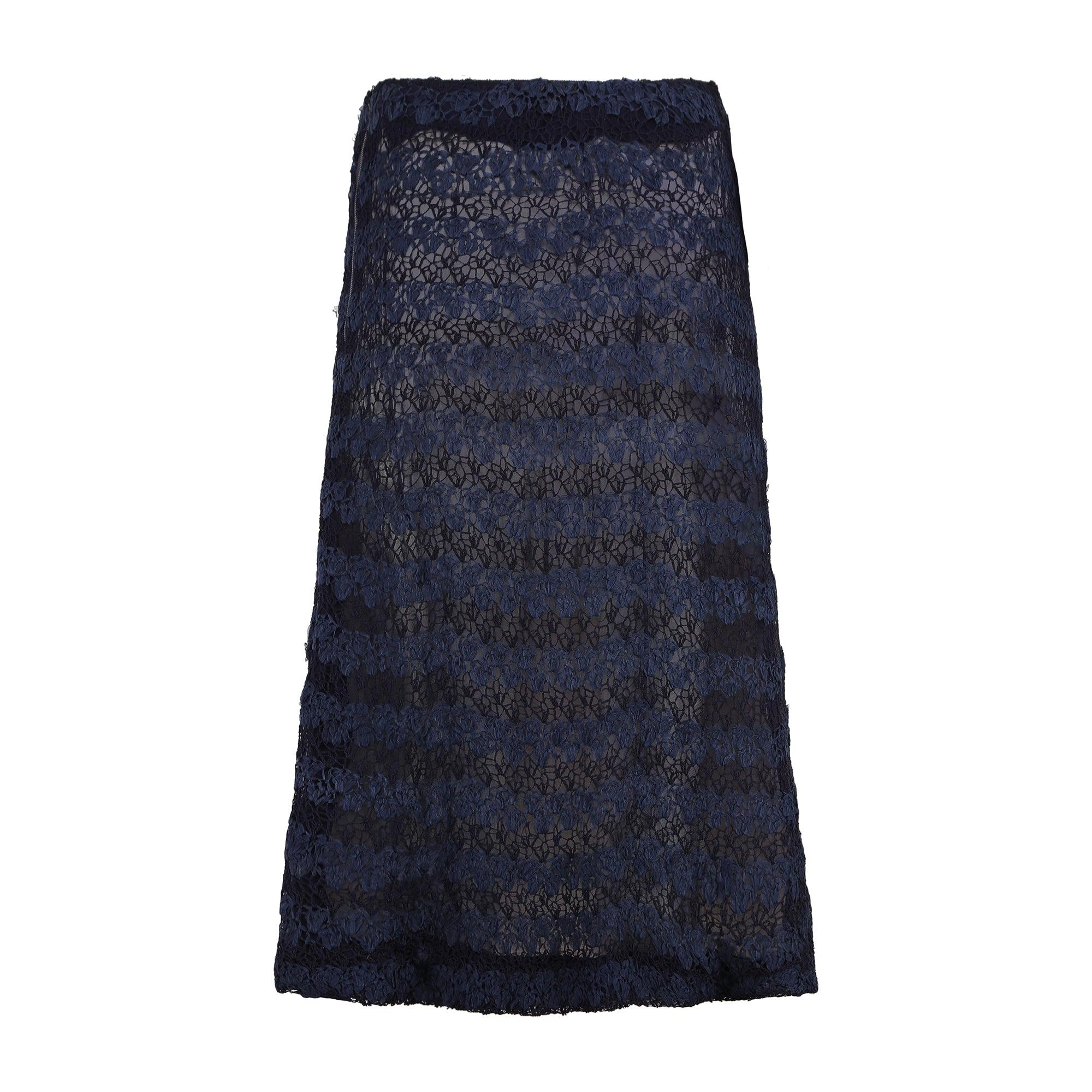 Women's 1950s Henry A La Pensée Haute Couture Navy Ribbonwork Skirt Suit For Sale