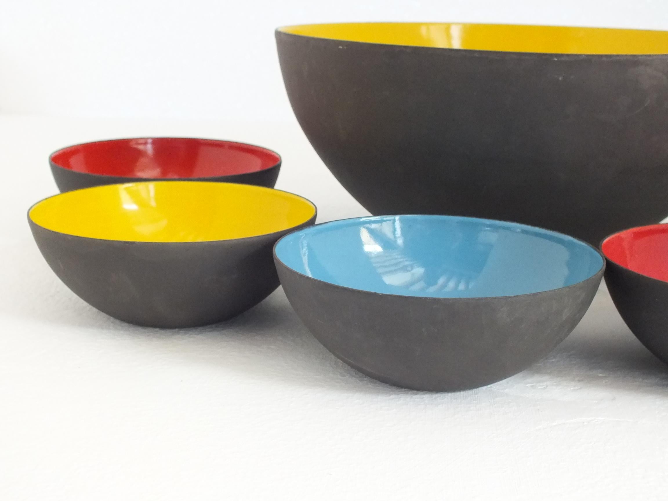 Mid-20th Century 1950s Herbert Krenchel Krenit 7 Bowl Set First Edition Gold Medal Triennale Mila For Sale