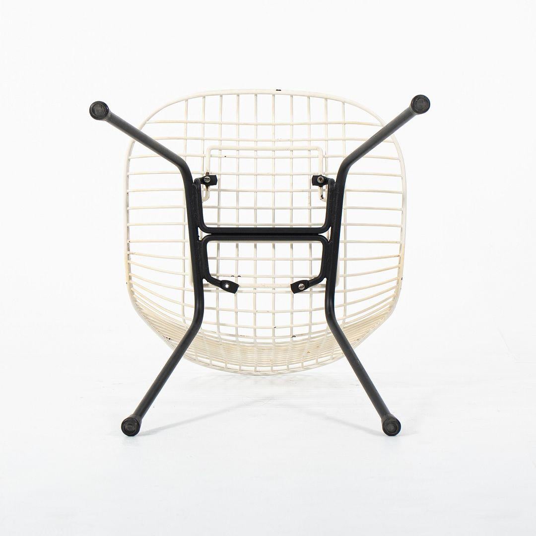 1950s Herman Miller Eames DKX Wire Dining Chair in White with Black Base en vente 4