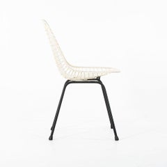 1950s Herman Miller Eames DKX Wire Dining Chair in White with Black Base
