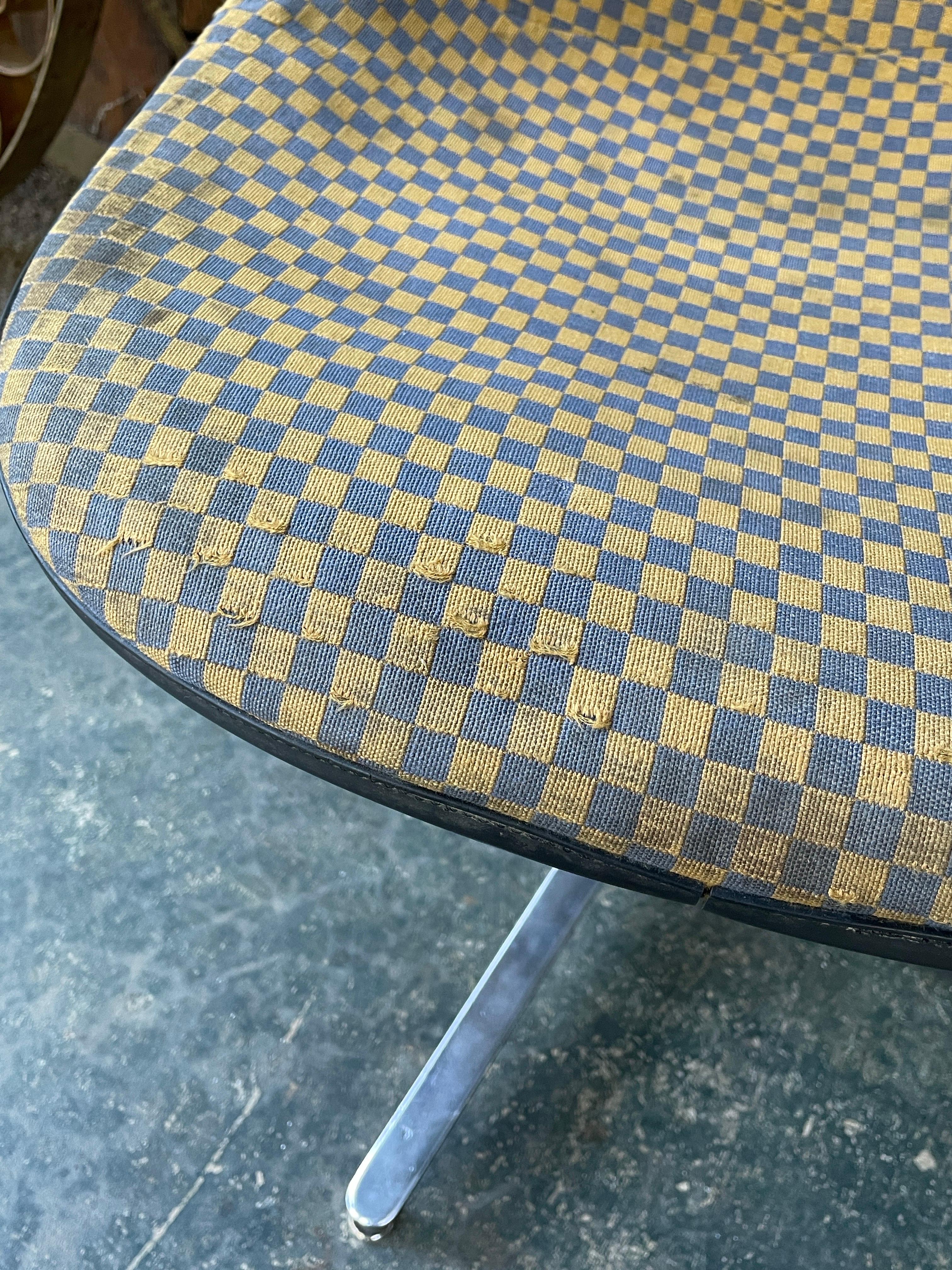 1950s Herman Miller Eames PSC Swivel Desk Chair, Alexander Girard Checkerboard For Sale 8