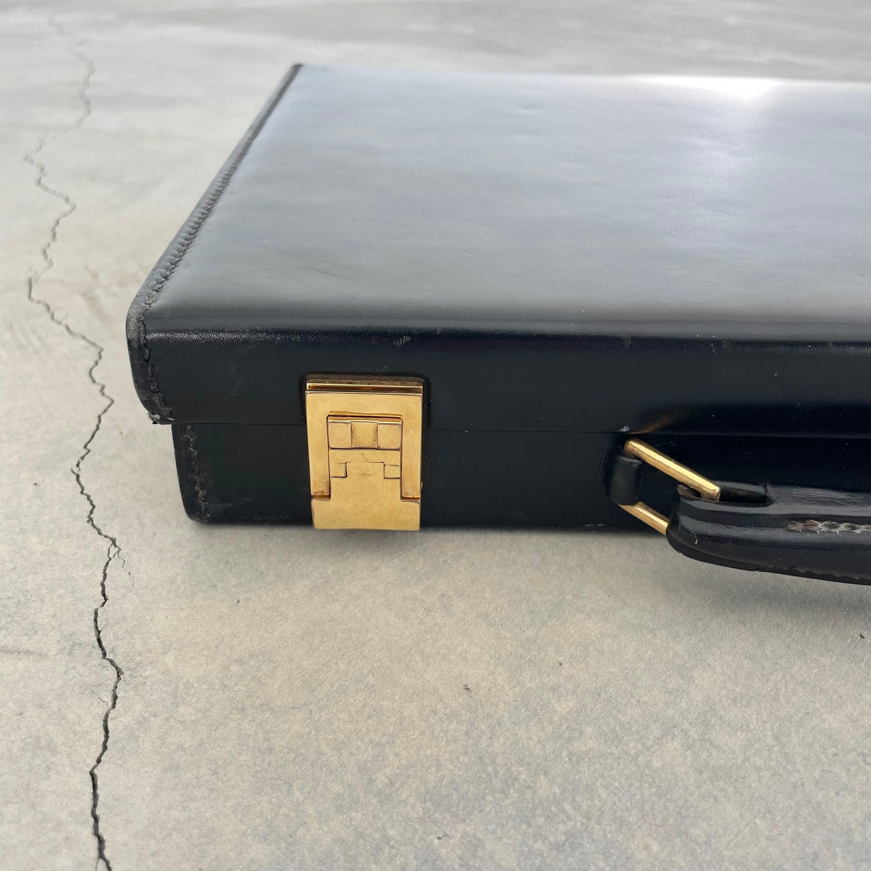 1950s Hermès Black Leather Toiletry Case 8