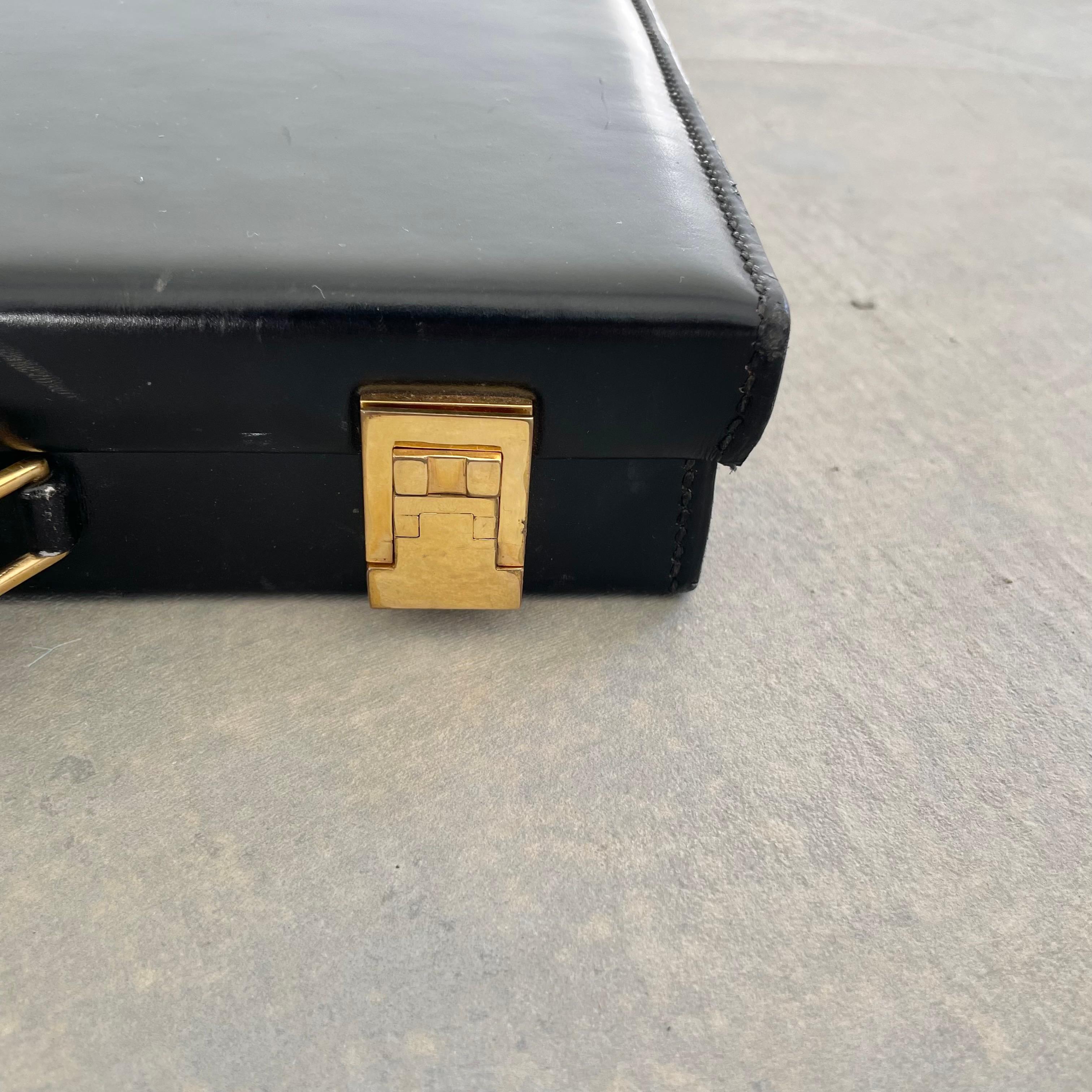 1950s Hermès Black Leather Toiletry Case 10