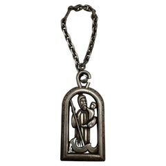 1950’s Hermes Silver Key Chain Saint Christopher Charm