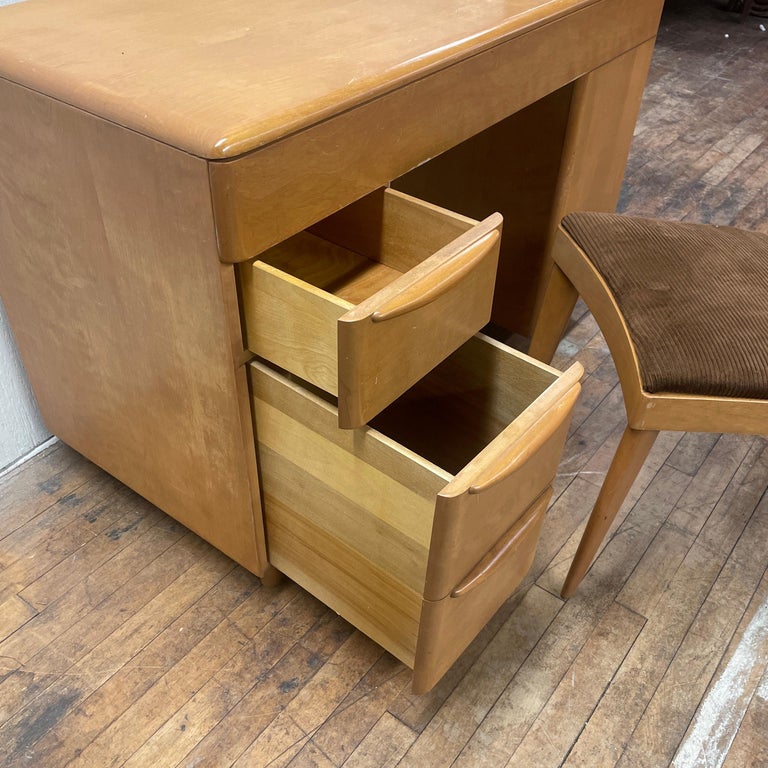 HeywoodWakefield fauteuil de bureau et chaise à champagne des années