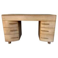 1950s Heywood Wakefield Desk Hardrock Maple Mid Century Modern Stamped 6 Drawers