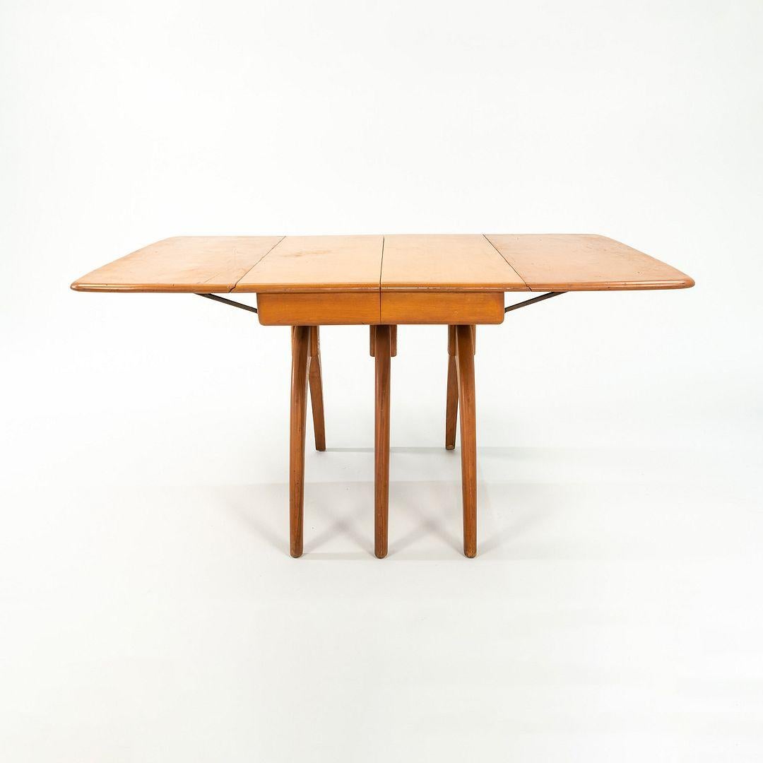Mid-20th Century 1950s Heywood Wakefield Drop-Leaf Butterfly Dining Table For Sale