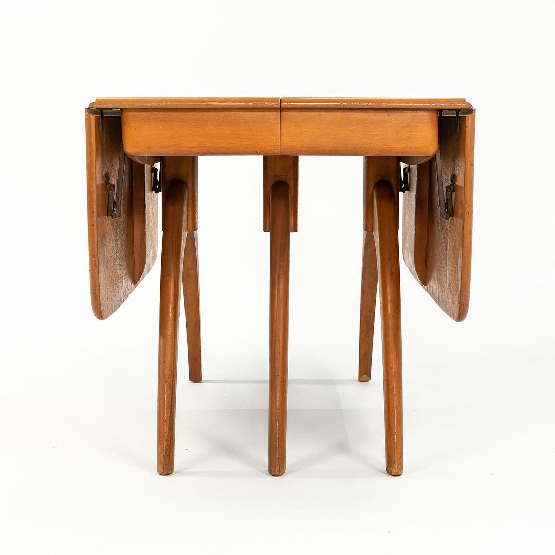 Wood 1950s Heywood Wakefield Drop-Leaf Butterfly Dining Table For Sale