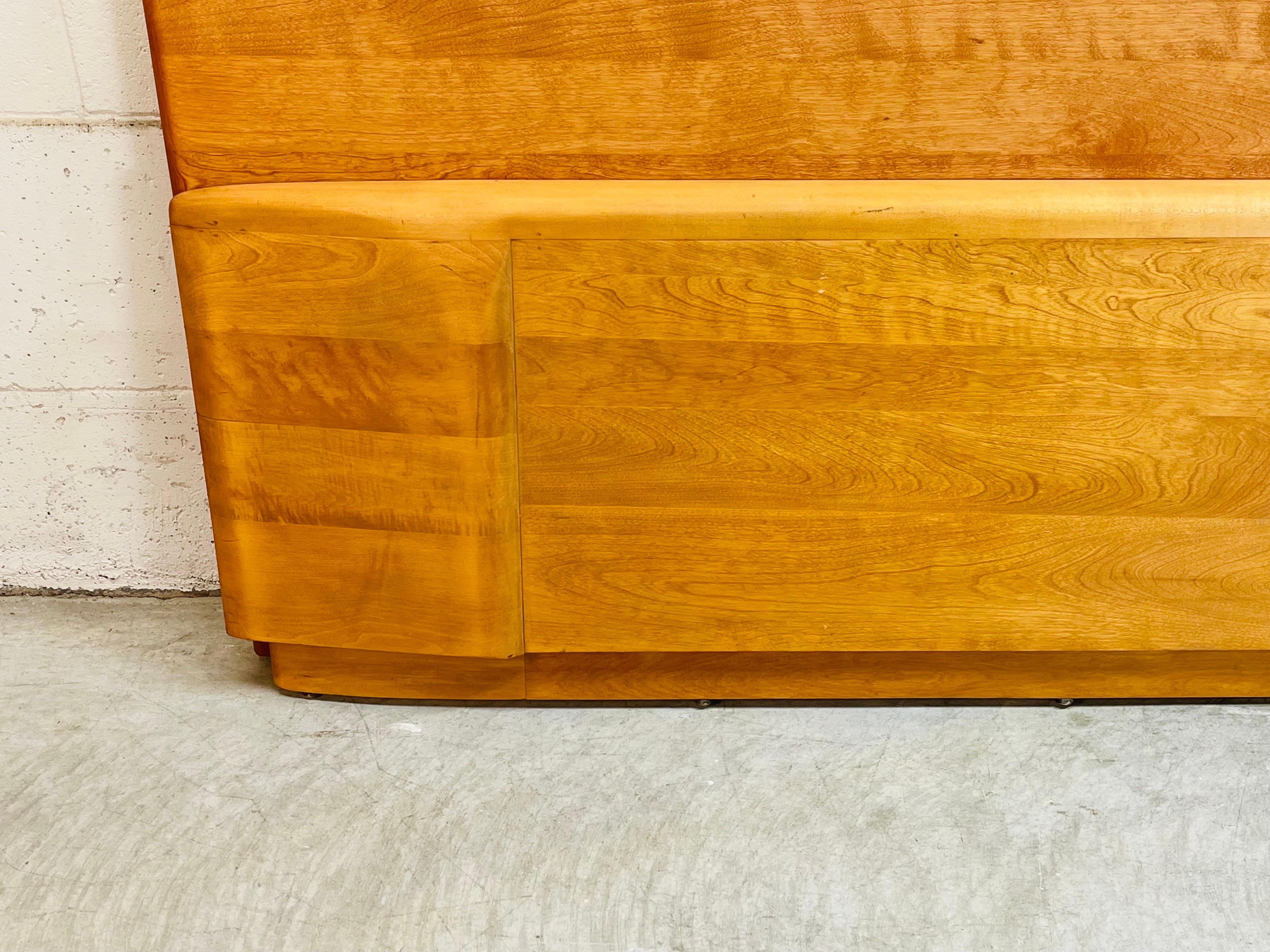 Mid-Century Modern 1950s Heywood Wakefield Maple Wood Head and Foot Board Set For Sale