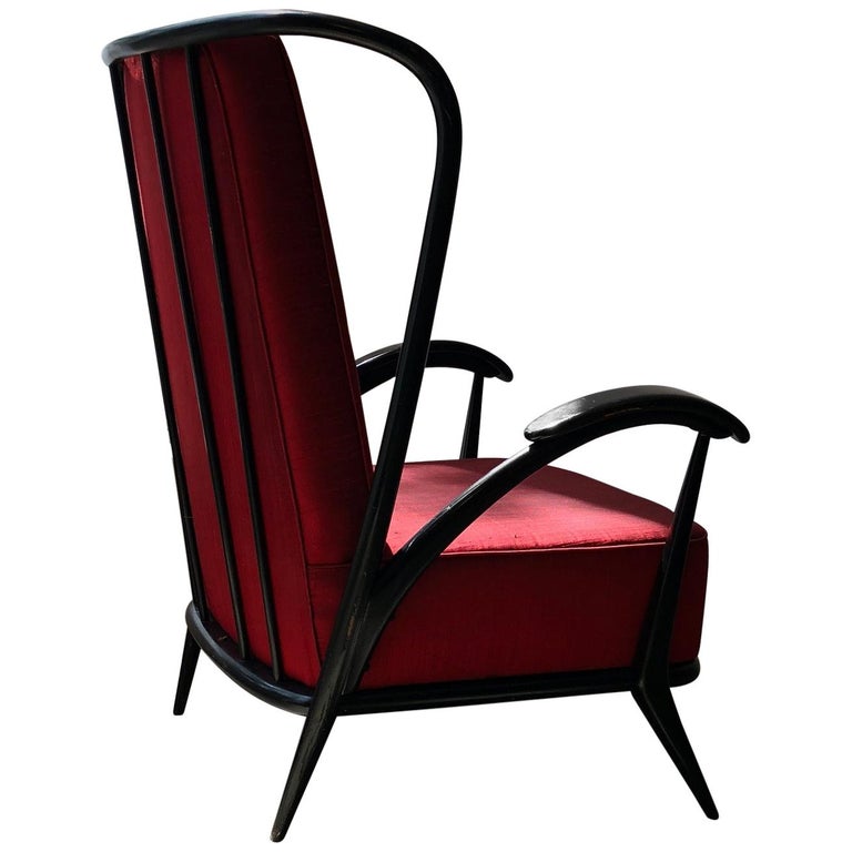 1950's High Back Armchair by Giuseppe Scapinelli For Sale at 1stDibs