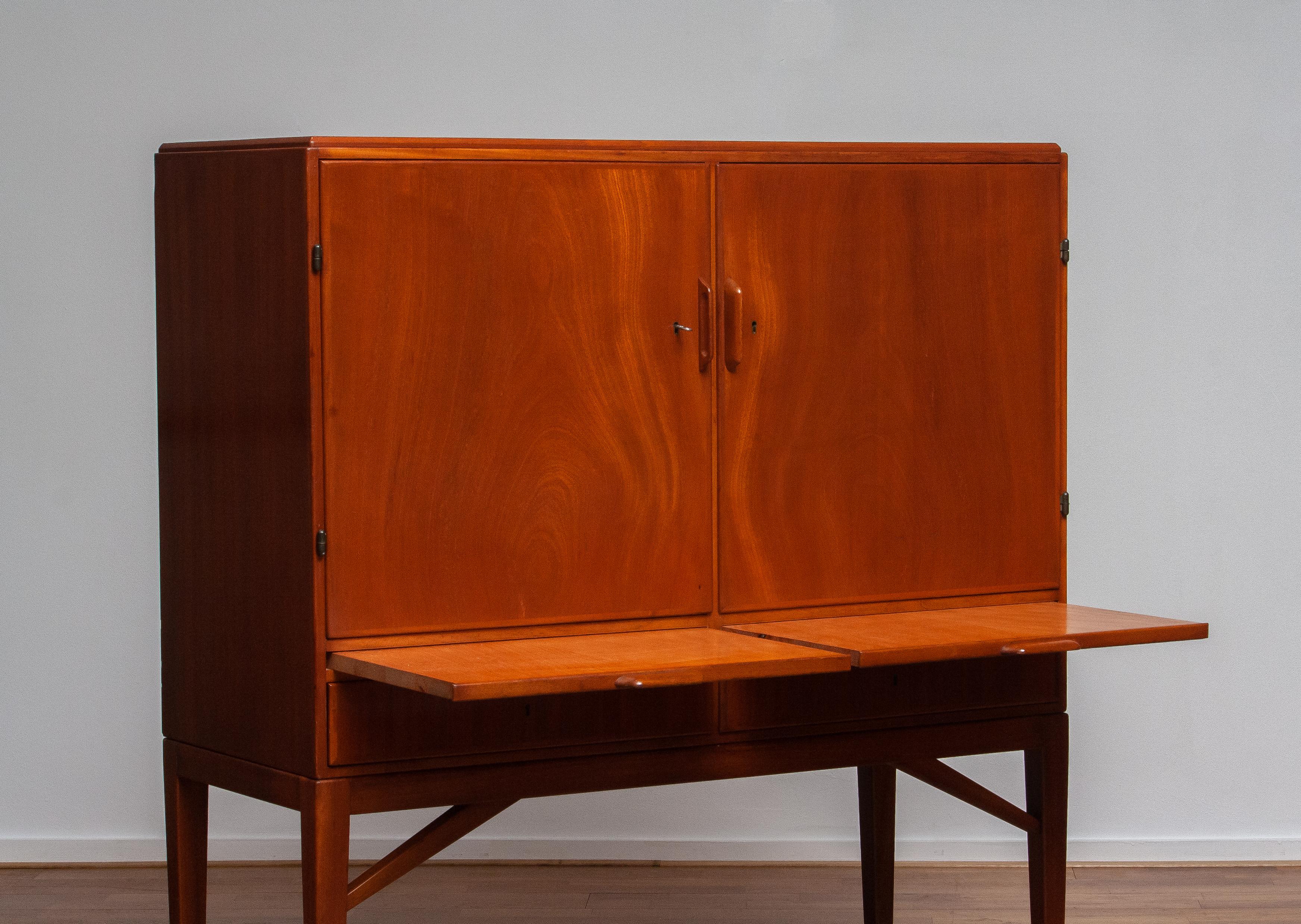 1950s, High Quality Mahogany Dry Bar / Cabinet Made by Marbo Sweden, SMI Labeled 4