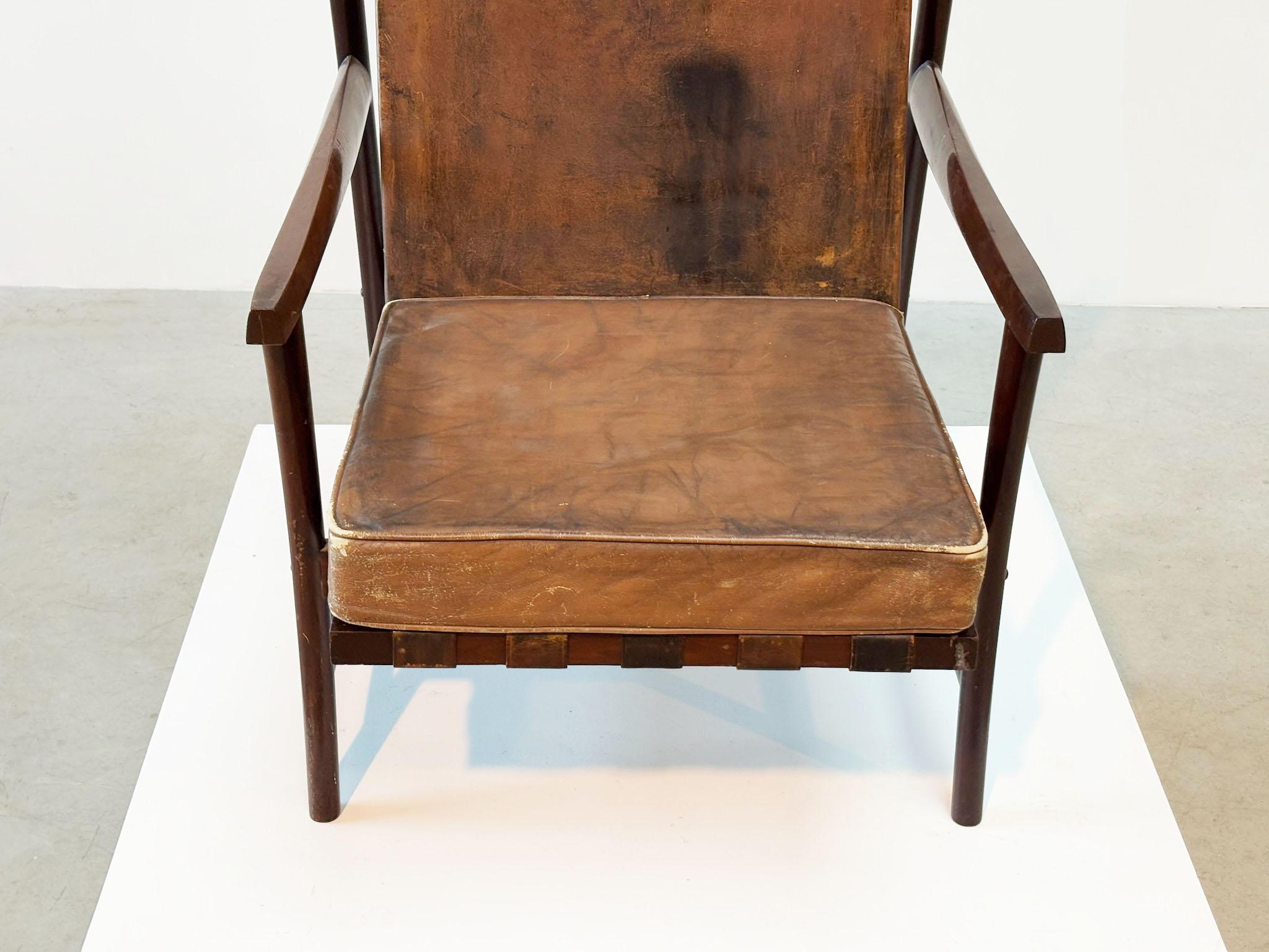 Milieu du XXe siècle Chaise longue brésilienne à dossier haut des années 1950 en vente