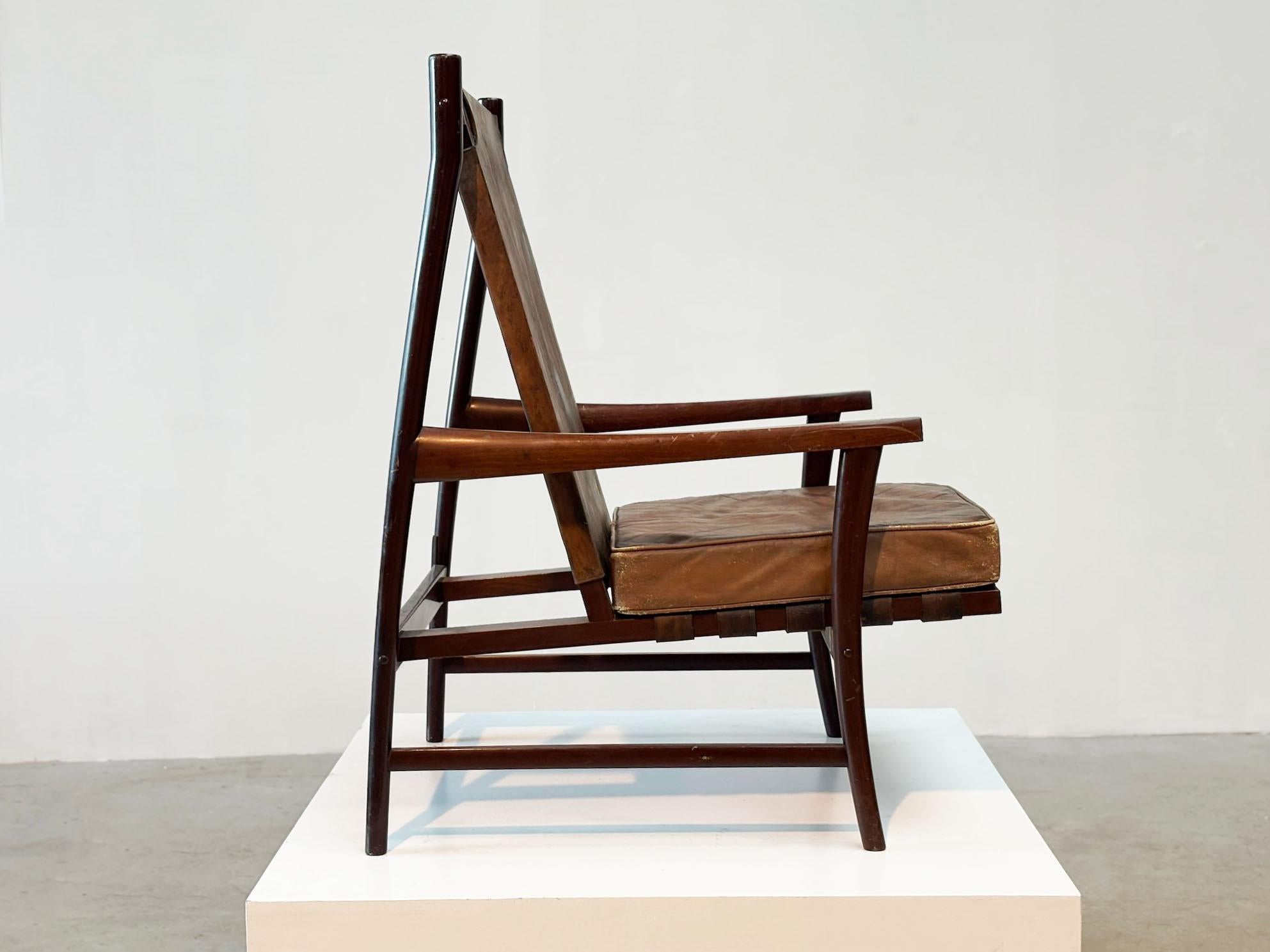 Chaise longue brésilienne à dossier haut des années 1950 en vente 3