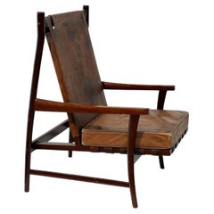 Brasilianischer Sessel mit hoher Rückenlehne aus den 1950er Jahren