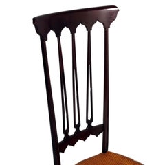 1950s Hight Back Chiavarina Chair Gio Ponti attributed for SAC Chiavari