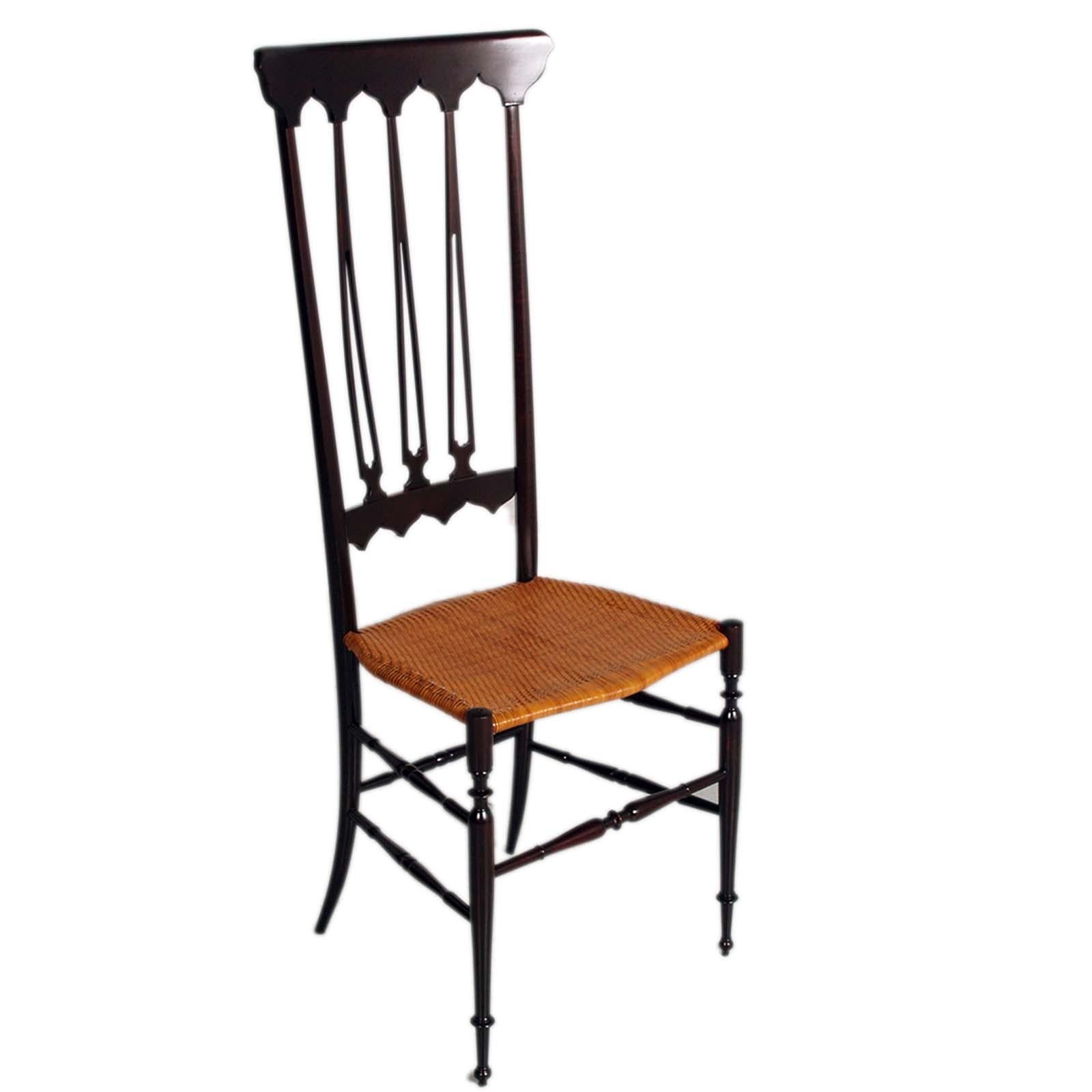 Sedia Chiavarina con schienale alto degli anni '50 Gio Ponti per SAC Chiavari In condizioni buone in vendita a Vigonza, Padua