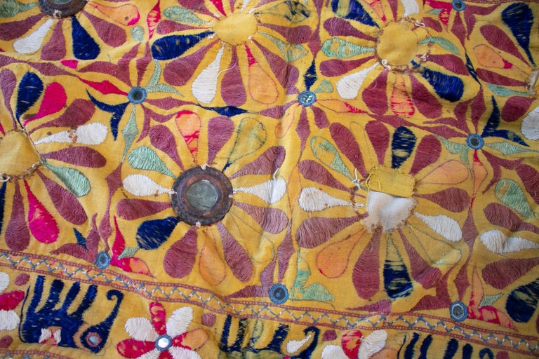 1950s Hindu Colonial Hand Sewn Tapestry with Vivid Colors at 1stDibs