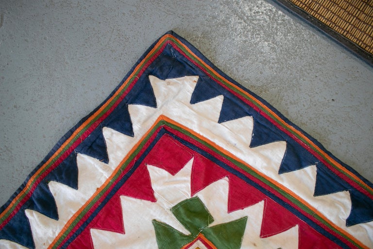 1950s Hindu Colonial Hand Sewn Tapestry with Vivid Colors at 1stDibs