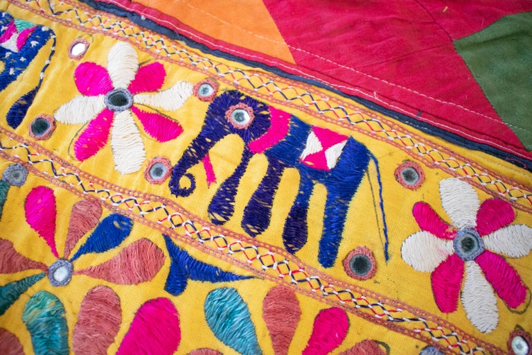 1950s Hindu Colonial Hand Sewn Tapestry with Vivid Colors at 1stDibs
