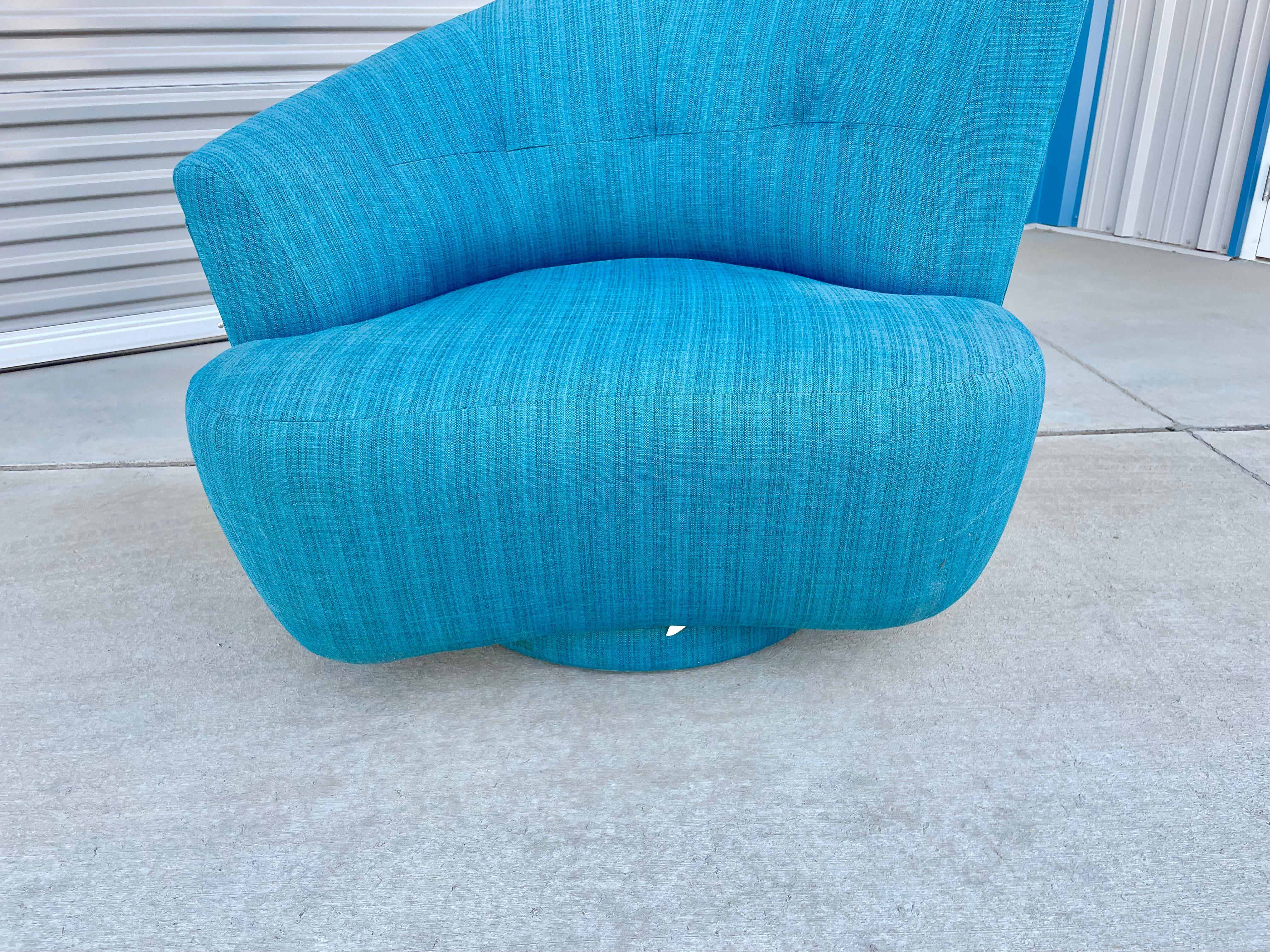 1950s Hollywood Regency Asymmetrical Swivel Chairs For Sale 7