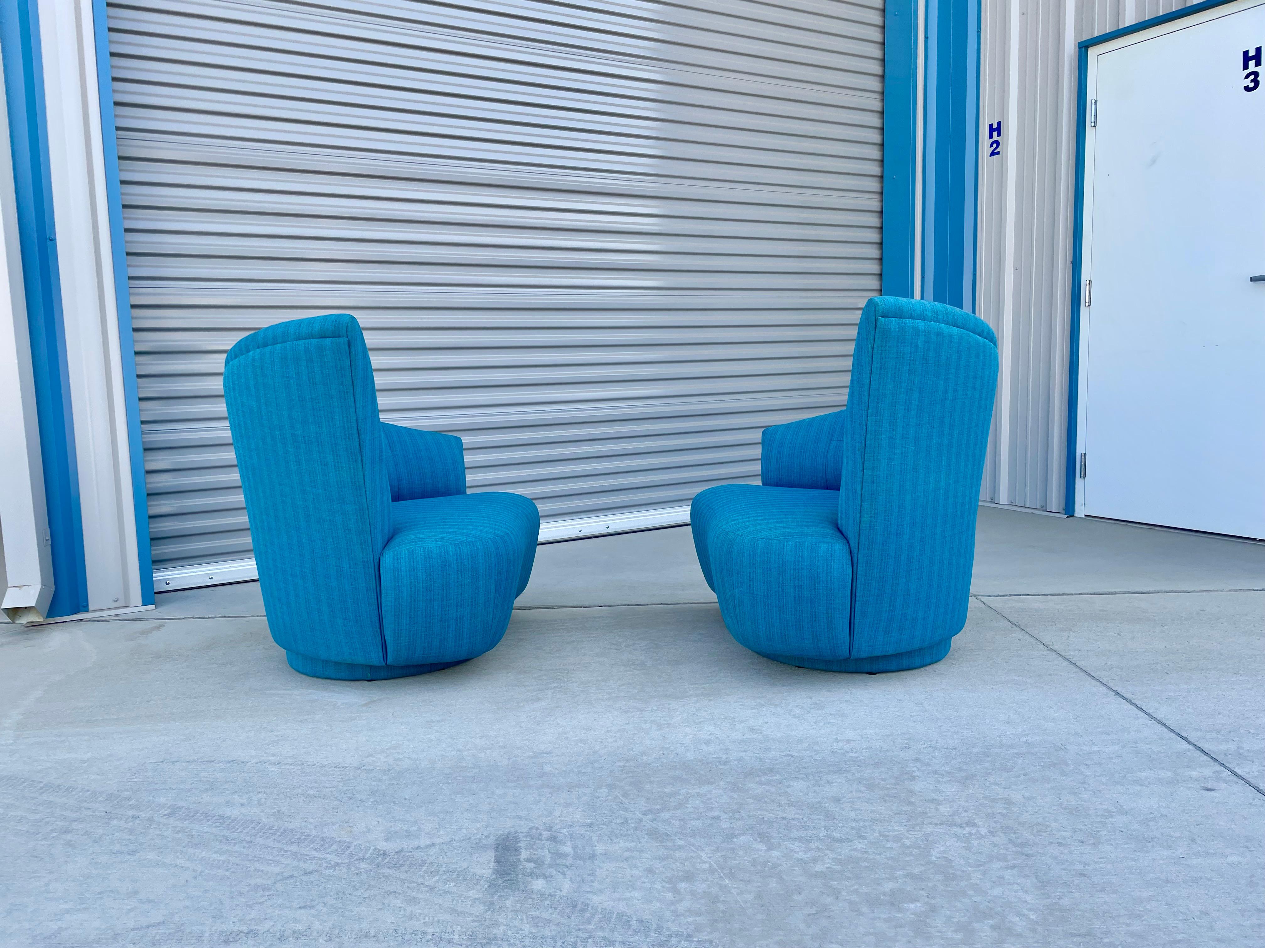 American 1950s Hollywood Regency Asymmetrical Swivel Chairs For Sale