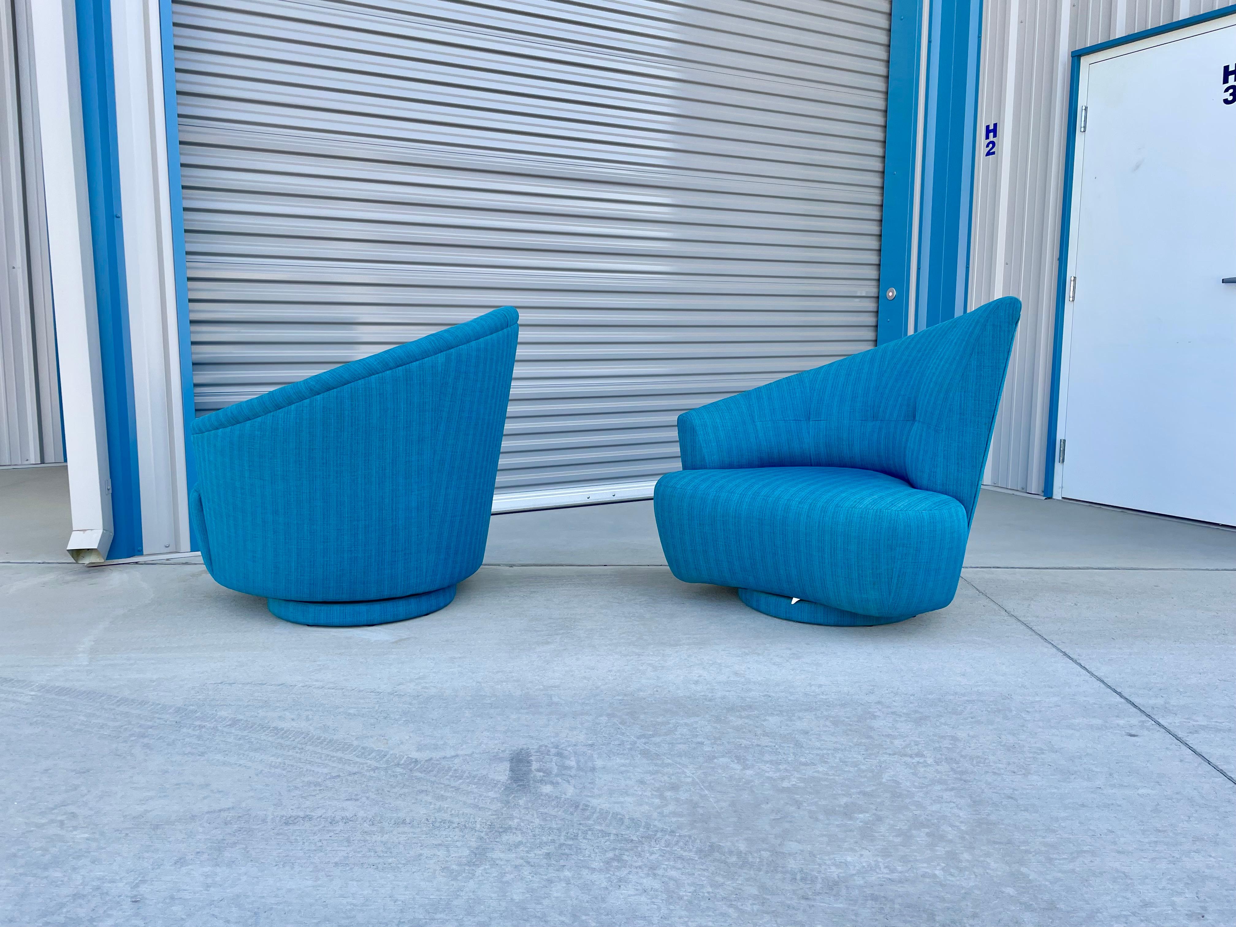 1950s Hollywood Regency Asymmetrical Swivel Chairs In Good Condition For Sale In North Hollywood, CA