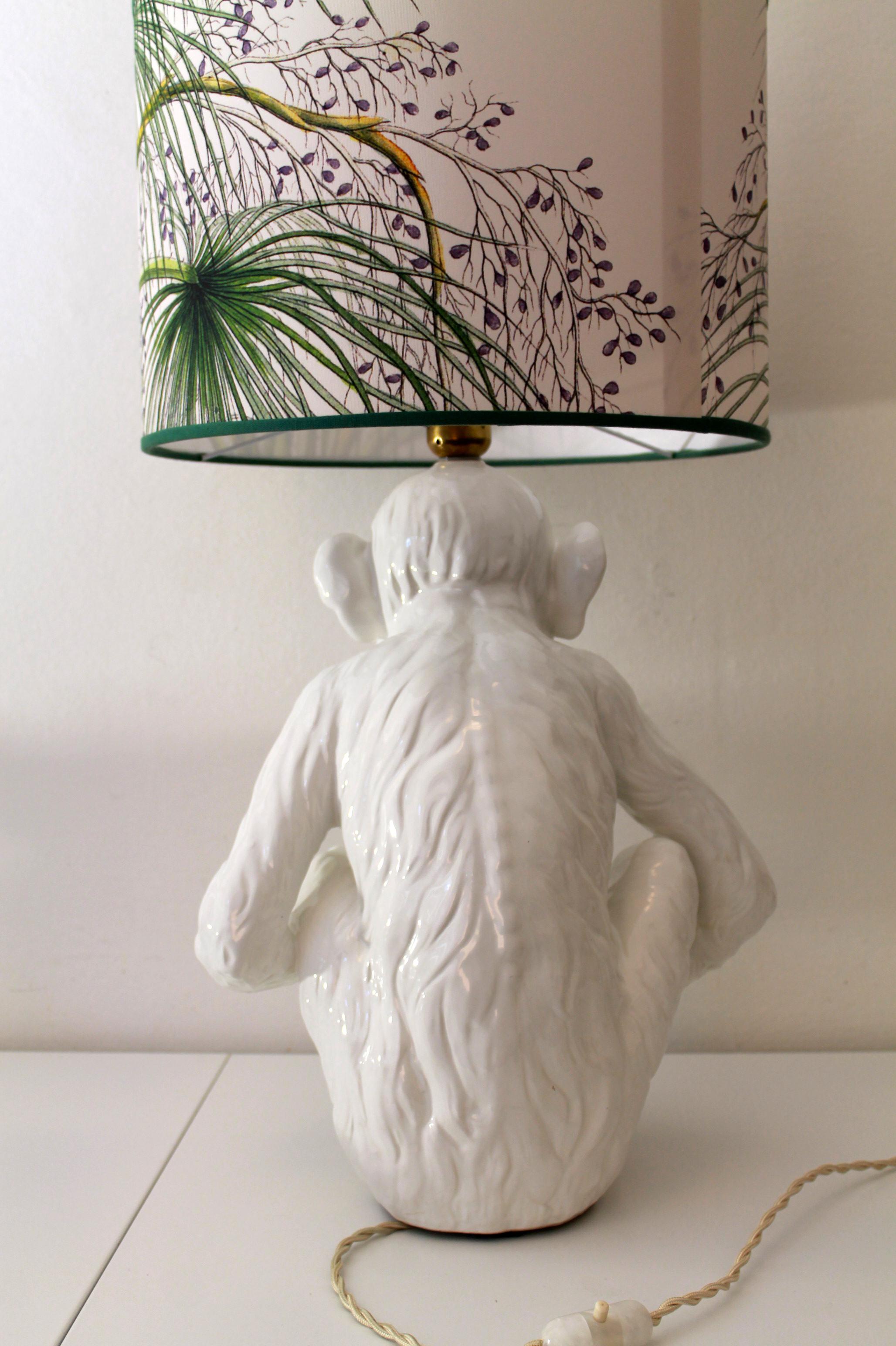 1950s Hollywood Regency Ceramic Monkey Table Lamp Mint Condition For Sale 10