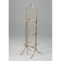 1950s Hollywood Regency Faux Bamboo Pagoda Three-Tier Étagère