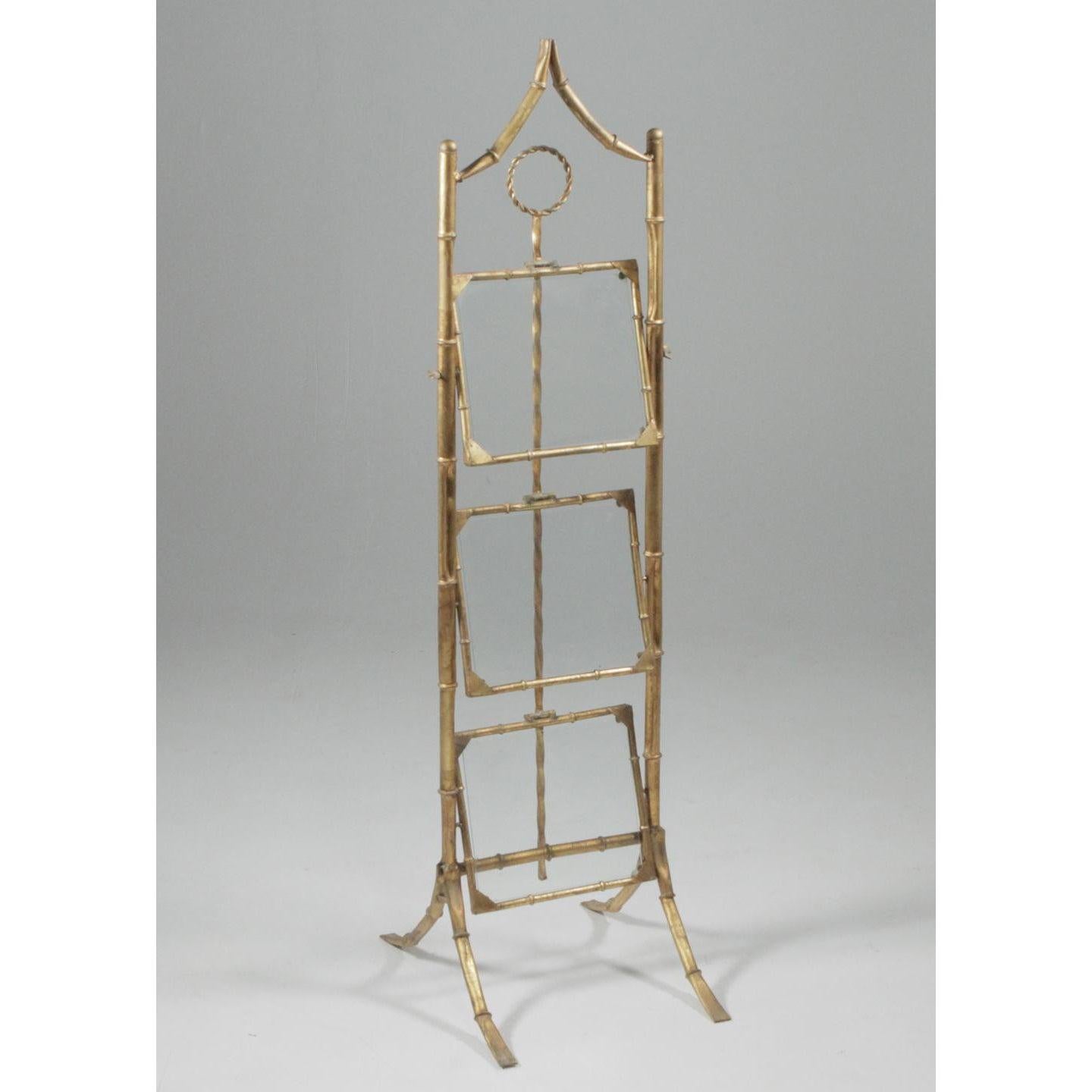 Italian 1950s Hollywood Regency Faux Bamboo Pagoda Three-Tier Étagère